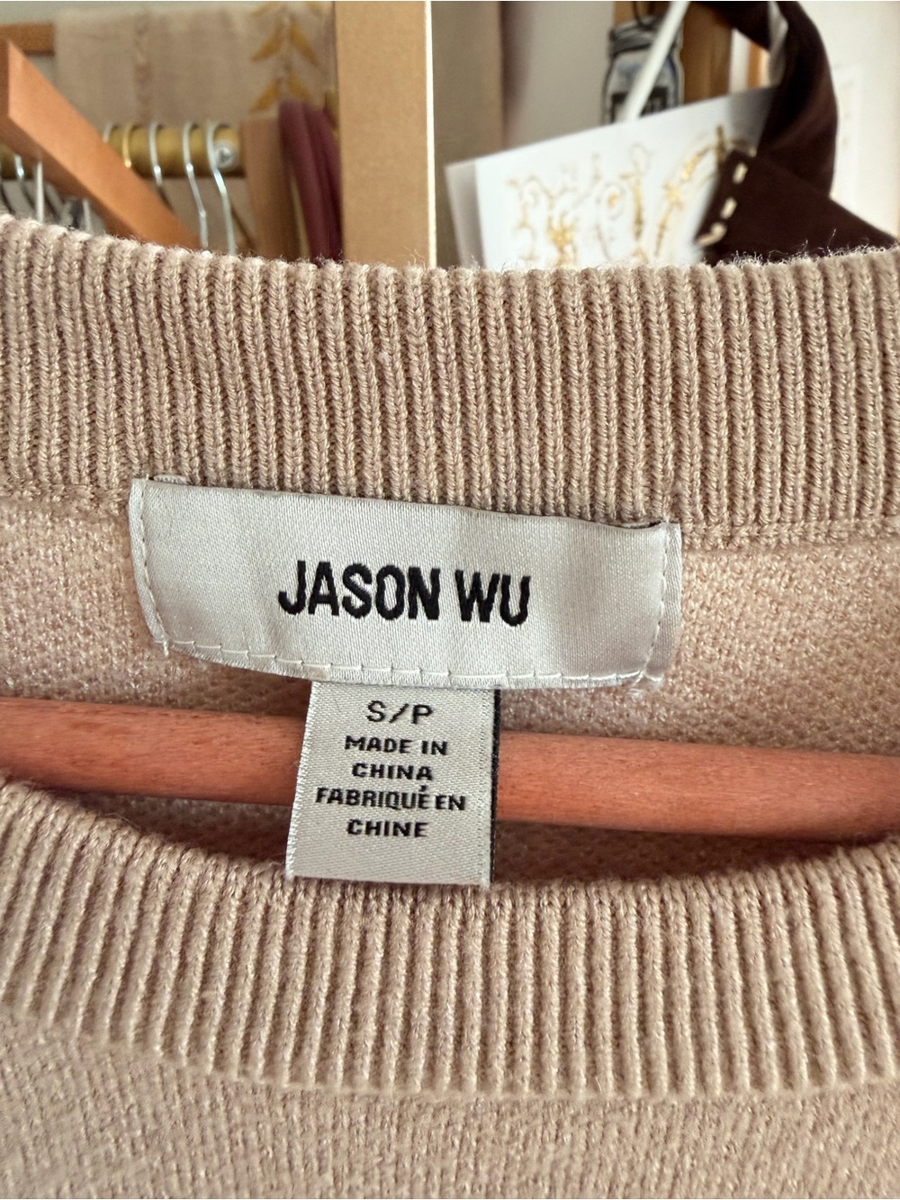 Jason Wu Beige & White Horse-Pattern Crewneck Sweater - Picture 4 of 8